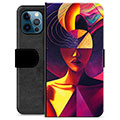 Husă Portofel Premium - iPhone 12 Pro - Portret Cubist