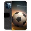 Husă Portofel Premium - iPhone 12 Pro - Fotbal