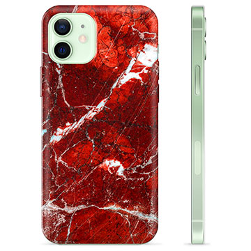 Husă TPU - iPhone 12 - Marmură Roșie