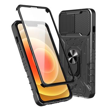 Husă pentru iPhone 13 Craftsman cu protector de ecran din sticlă călită - negru