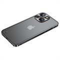 Bumper Protecție Metalic cu Spate din Plastic - iPhone 13 - Negru