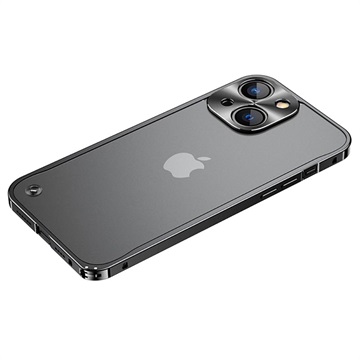 Bumper Protecție Metalic cu Spate Sticlă Temperată - iPhone 13 Mini - Negru