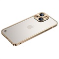 Bumper Protecție Metalic cu Spate Sticlă Temperată - iPhone 13 Mini - Auriu