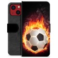 Husă Portofel Premium - iPhone 13 Mini - Fotbal în Flăcări