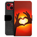 Husă Portofel Premium - iPhone 13 Mini - Silueta Inimii
