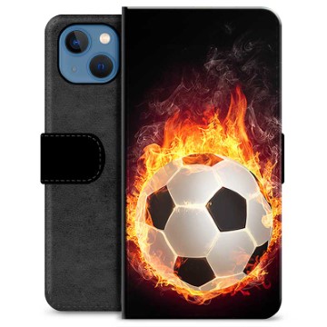 Husă Portofel Premium - iPhone 13 - Fotbal în Flăcări