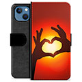 Husă Portofel Premium - iPhone 13 - Silueta Inimii