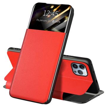 Husă Flip iPhone 13 Pro - Front Smart View - Roșu