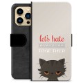 Husă Portofel Premium - iPhone 13 Pro Max - Angry Cat