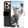 Husă Portofel Premium - iPhone 13 Pro Max - Pisică