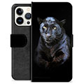 Husă Portofel Premium - iPhone 13 Pro - Pantera Neagră