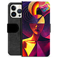 Husă Portofel Premium - iPhone 13 Pro - Portret Cubist