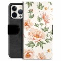 Husă Portofel Premium - iPhone 13 Pro - Floral
