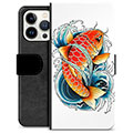 Husă Portofel Premium - iPhone 13 Pro - Pește Koi