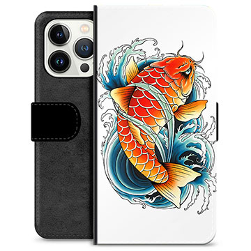 Husă Portofel Premium - iPhone 13 Pro - Pește Koi
