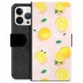 Husă Portofel Premium - iPhone 13 Pro - Model Lămâie