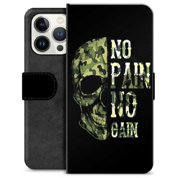 Husă Portofel Premium - iPhone 13 Pro - No Pain, No Gain