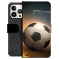 Husă Portofel Premium - iPhone 13 Pro - Fotbal