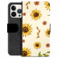 Husă Portofel Premium - iPhone 13 Pro - Floarea Soarelui
