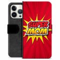 Husă Portofel Premium - iPhone 13 Pro - Super Mom