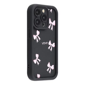 Husă TPU rezistentă la șocuri iPhone 13 Pro cu margini ridicate - negru / fundă