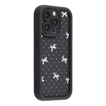 Husă TPU rezistentă la șocuri iPhone 13 Pro cu margini ridicate - negru / Fundă cu buline