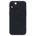 Husă din silicon pentru iPhone 13 cu protecție pentru camera foto - compatibilă cu MagSafe - Negru