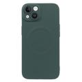 Husă din silicon pentru iPhone 13 cu protecție pentru camera foto - compatibilă cu MagSafe - Verde