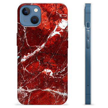 Husă TPU - iPhone 13 - Marmură Roșie