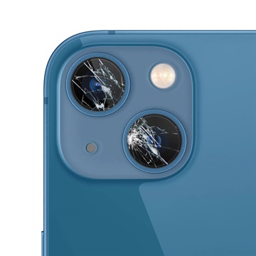Reparație Geam Obiectiv Cameră iPhone 13 mini - Albastru
