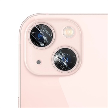 Reparație Geam Obiectiv Cameră iPhone 13 mini - Roz