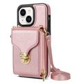 Husă iPhone 14 Totul într-unul cu portofel și curea
