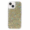 Husă TPU iPhone 14 - Glitter Flakes - Auriu