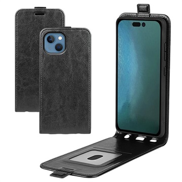 Husă Flip Vertical iPhone 14 Plus - Slot Card - Negru