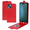 Husă Flip Vertical iPhone 14 Plus - Slot Card - Roșu