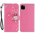 iPhone 14 Bufniță Rhinestone portofel caz