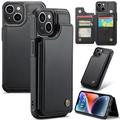 iPhone 14 Plus Caseme C22 Case RFID Card Wallet - Negru