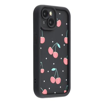 Husă TPU rezistentă la șocuri iPhone 14 Plus cu margini ridicate - Negru / Cireșe