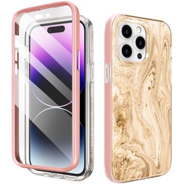 iPhone 14 Pro Ahastyle WE13 carcasă hibridă cu protecție 360 - Marmură aurie