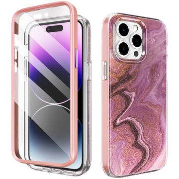 iPhone 14 Pro Max Ahastyle WE13 carcasă hibridă cu protecție 360 - Marmură violetă
