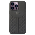 Husă Acoperită cu Piele iPhone 14 Pro Max - Audi - Negru