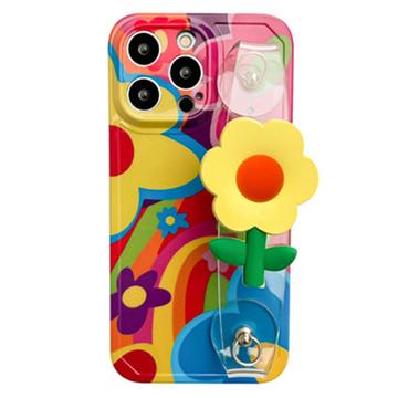Husă Floare TPU Case cu brățară iPhone 14 Pro Max - Colorat