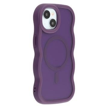 iPhone 14 Husă hibridă magnetică cu margini ondulate - Violet