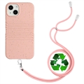 Husă Biodegradabilă iPhone 14 cu Șnur - Seria String