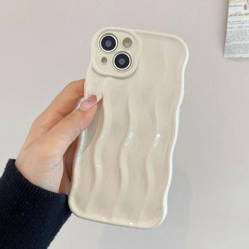 Carcasă 3D Linear Wavy pentru iPhone 15 - Alb