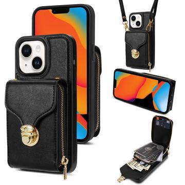 Husă iPhone 15 Totul într-unul cu portofel și curea