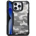 Husă Hibrid iPhone 15 - Anti-Shock - Camuflaj - Negru