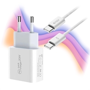 Încărcător iPhone 15 Pro/15 Pro Max/16 Pro/16 Pro Max 20W cu cablu de 2 m - alb