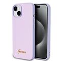 Husă Hybrid iPhone 15 Guess Iridescent Metal Script