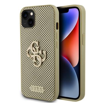 Husa iPhone 15 Guess Perforat 4G Glitter Logo - Aur